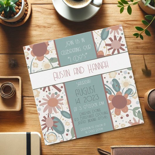 Fröhliche Blume Inspirivity Wedding Modern Fun Einladung