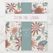 Fröhliche Blume Inspirivity Wedding Modern Weinetikett (Einzelnes Label)