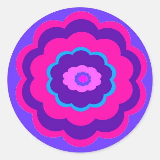 Fröhliche Blume Runder Aufkleber (Vorderseite)