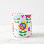 Fröhliche Blume Vintages Farbmuster Kaffeetasse (Mittel)