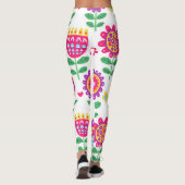 Fröhliche Blume Vintages Farbmuster Leggings (Rückseite)
