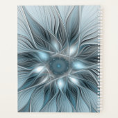 Fröhliche Blumen-Abstrakt Blau-Grau-Blumen-Fraktal Planer (Rückseite)