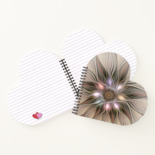 Fröhliche Blumen-Abstrakte Beige Braun Floral Frak Notizblock