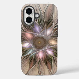 Fröhliche Blumen-Abstraktion Beige Braun Floral Fr iPhone 16 Hülle