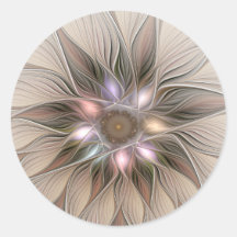 Fröhliche Blumen-Abstraktion Beige Braun Floral Fr