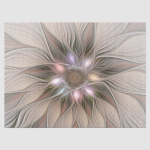Fröhliche Blumen-Abstraktion Beige Braun Floral Fr Seidenpapier