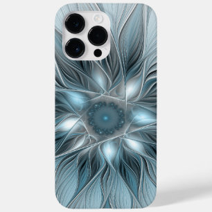 Fröhliche Blumen-Abstraktion Blaugrau Floral Frakt Case-Mate iPhone 14 Pro Max Hülle