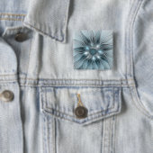 Fröhliche Blumen-Abstraktion Blaugraue Florale Fra Button (Beispiel)