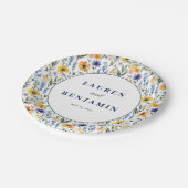 Fröhliche Blumen Botanik Pappteller (Schrägansicht)