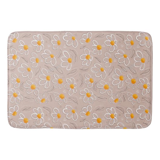Fröhliche Blumen-Doodle Badematte (Vorderseite)