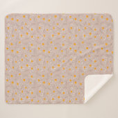 Fröhliche Blumen-Doodle Sherpadecke (Vorderseite (Horizontal))