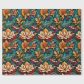 Fröhliche Blumen Eleganz Geschenkpapier (Flach)
