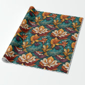 Fröhliche Blumen Eleganz Geschenkpapier (Ungerollt)