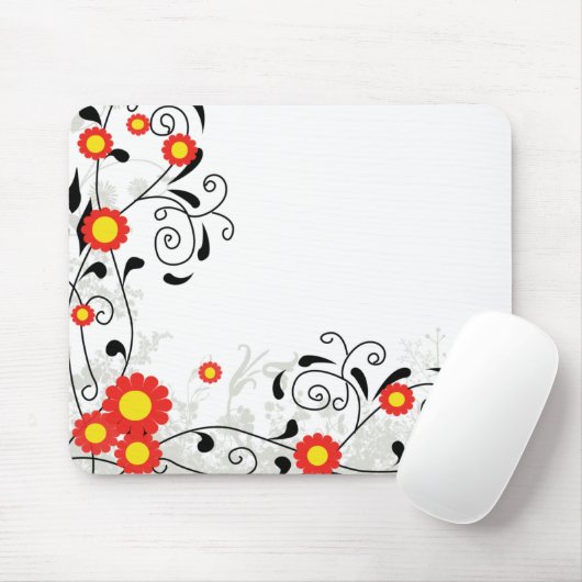 Fröhliche Blumendarstellung Mousepad (Mit Mouse)