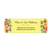 Fröhliche Blumengelbe Rücksendeadresse (Vorne)