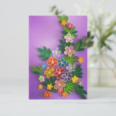 Fröhliche Blumenkarte in Rosa Dankeskarte (Stehend Vorderseite)