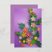 Fröhliche Blumenkarte in Rosa Dankeskarte (Vorne/Hinten)