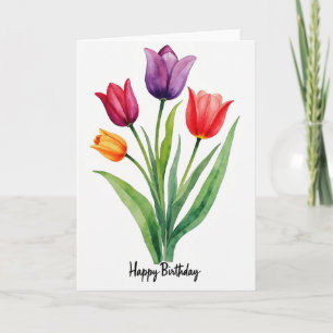 Fröhliche Blumenmalerei-Grußkarte Karte