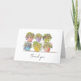 Fröhliche Blumenmarkt Handgezeichnete Skizze Dankeskarte