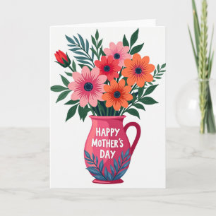 Fröhliche Blumenvase Karte