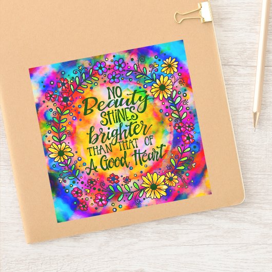 Fröhliche Blüte Ein gutes Herz Hübsch Aufkleber (Notizbuch)