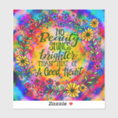 Fröhliche Blüte Ein gutes Herz Hübsch Aufkleber (Blatt)