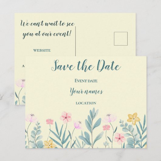 Fröhliche Blüte Postkarte (Vorne/Hinten)