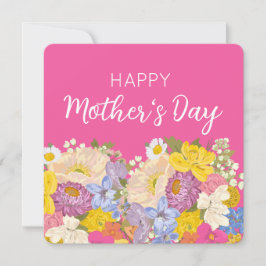 Fröhliche Blüten am Muttertag Feiertagskarte