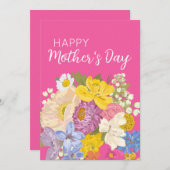 Fröhliche Blüten am Muttertag Feiertagskarte (Vorne/Hinten)