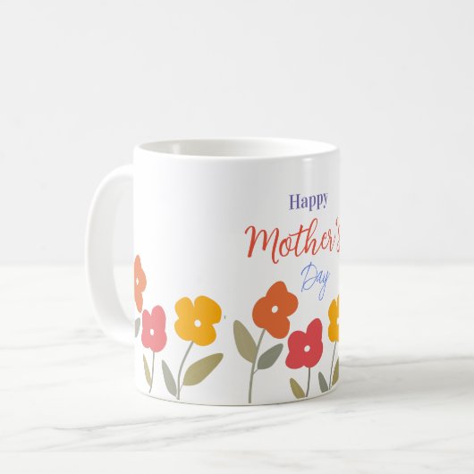 Fröhliche Blüten am Muttertag Kaffeetasse (Vorderseite Links)