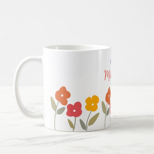Fröhliche Blüten am Muttertag Kaffeetasse (Links)