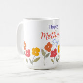Fröhliche Blüten am Muttertag Kaffeetasse (Vorderseite Links)