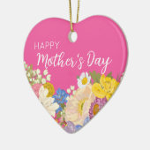 Fröhliche Blüten am Muttertag Keramik Ornament (Links)