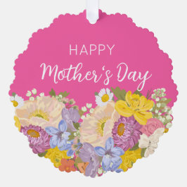 Fröhliche Blüten am Muttertag Ornament Karte