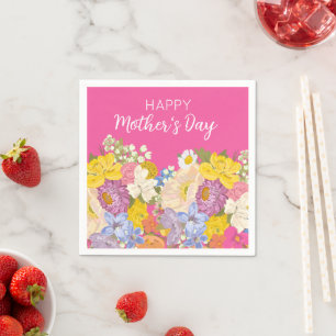 Fröhliche Blüten am Muttertag Serviette