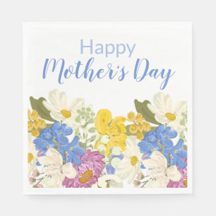 Fröhliche Blüten am Muttertag Serviette
