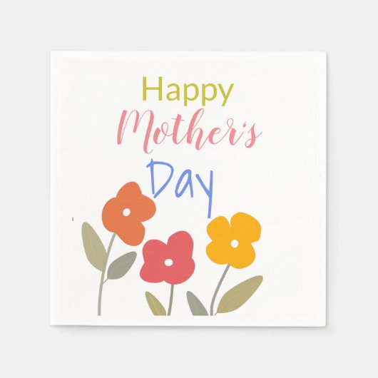 Fröhliche Blüten am Muttertag Serviette (Vorderseite)