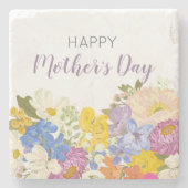 Fröhliche Blüten am Muttertag Steinuntersetzer (Vorderseite)