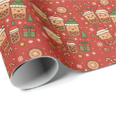 Fröhliche Boba-Zeit Geschenkpapier (Rolleneckpunkt)