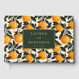 Fröhliche botanische Illustration der Orange Gästebuch
