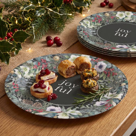 Fröhliche botanische Weihnachten Pappteller