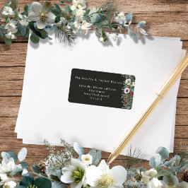Fröhliche botanische Weihnachten Personalisiert Adressaufkleber