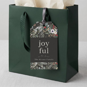 Fröhliche botanische Weihnachten Personalisiert Geschenkanhänger