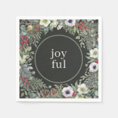 Fröhliche botanische Weihnachten Serviette (Vorderseite)
