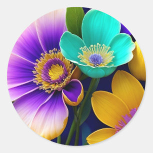 fröhliche Bouquet Runder Aufkleber