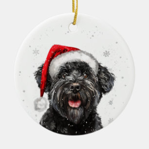 Fröhliche Bouvier Hund Weihnachten Personalisiert Keramik Ornament