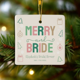 Fröhliche & Braut Weihnachten Brautparty Keramikornament