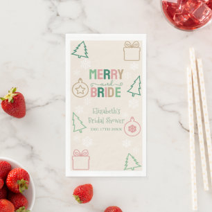 Fröhliche & Braut Weihnachten Brautparty Serviette