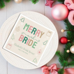 Fröhliche & Braut Weihnachten Brautparty Serviette