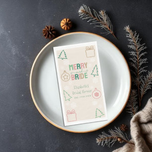 Fröhliche & Braut Weihnachten Brautparty Serviette